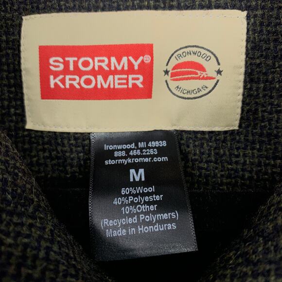 Stormy Kromer Button Front Long Sleeve Shirt Mens Sz Medium Dark Gray Wool Blend - Picture 6 of 6